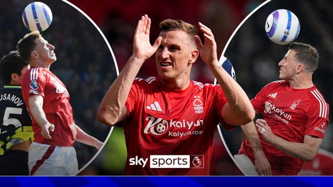 Tất cả các bàn thắng đánh đầu của Chris Wood trong mùa giải 2024/2025 cho Nottingham Forest.