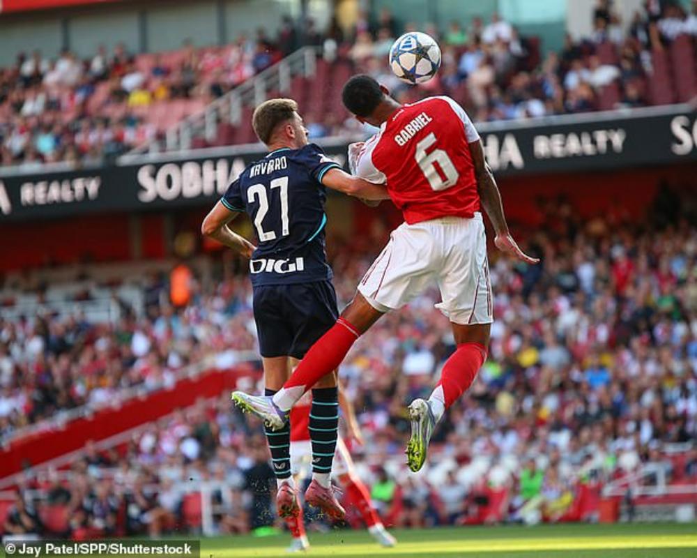 Gabriel's return was a real boost to Arteta and he looked at ease back in the defence