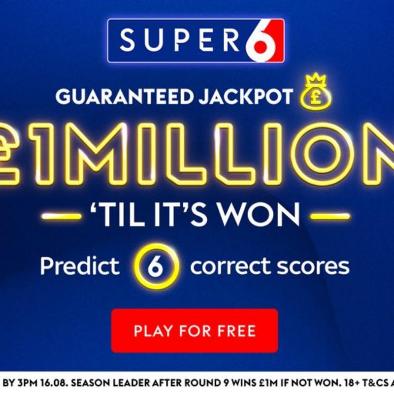 SUPER 6 TRỞ LẠI - 1.000.000 BẢNG CHO ĐẾN KHI CÓ NGƯỜI TRÚNG!