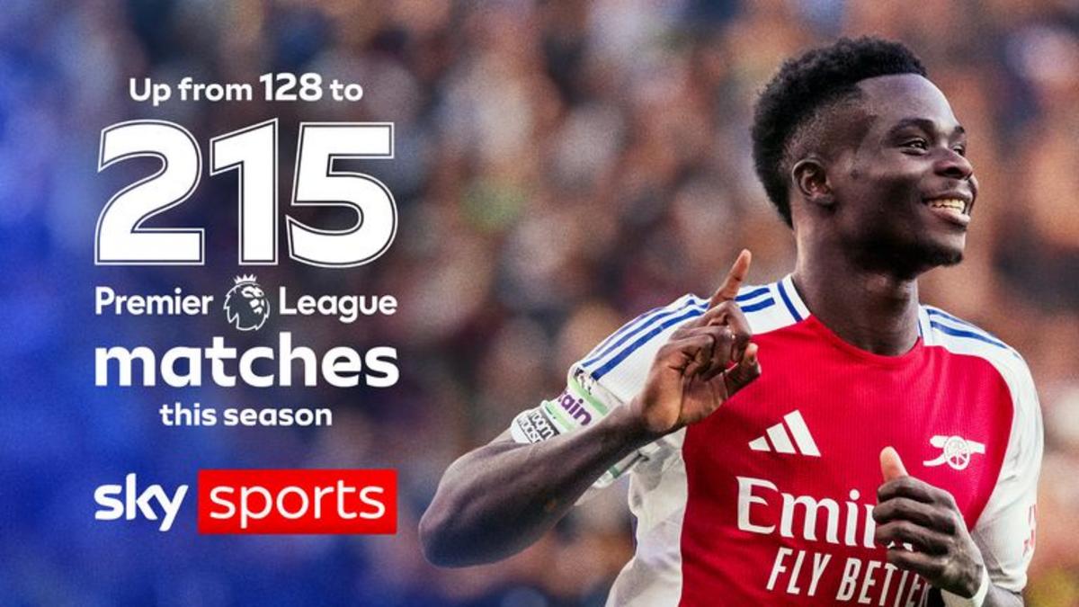 215 trận Premier League trực tiếp, tăng từ 128 trận trong mùa này trên Sky Sports