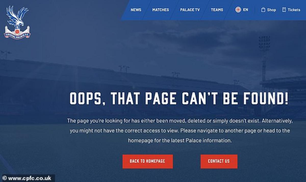 Nhưng Palace sau đó đã xóa mọi đề cập đến việc bốc thăm Conference League từ trang web của họ