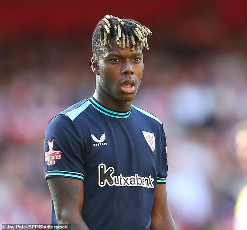 Nico Williams, mục tiêu của Arsenal, khá nhạt nhòa trước khi bị thay ra ở phút 64