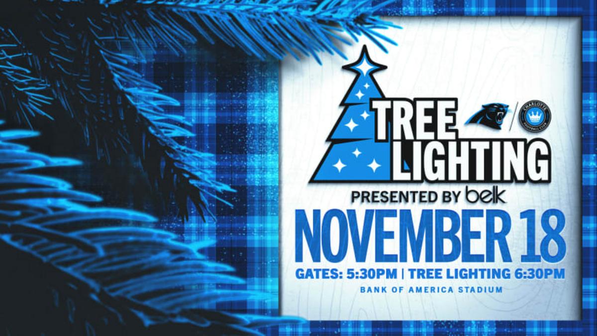 Carolina Panthers và Charlotte FC Tổ Chức Sự Kiện Thắp Sáng Cây Hàng Năm Do Belk Trình Bày Tại Sân Vận Động Bank of America