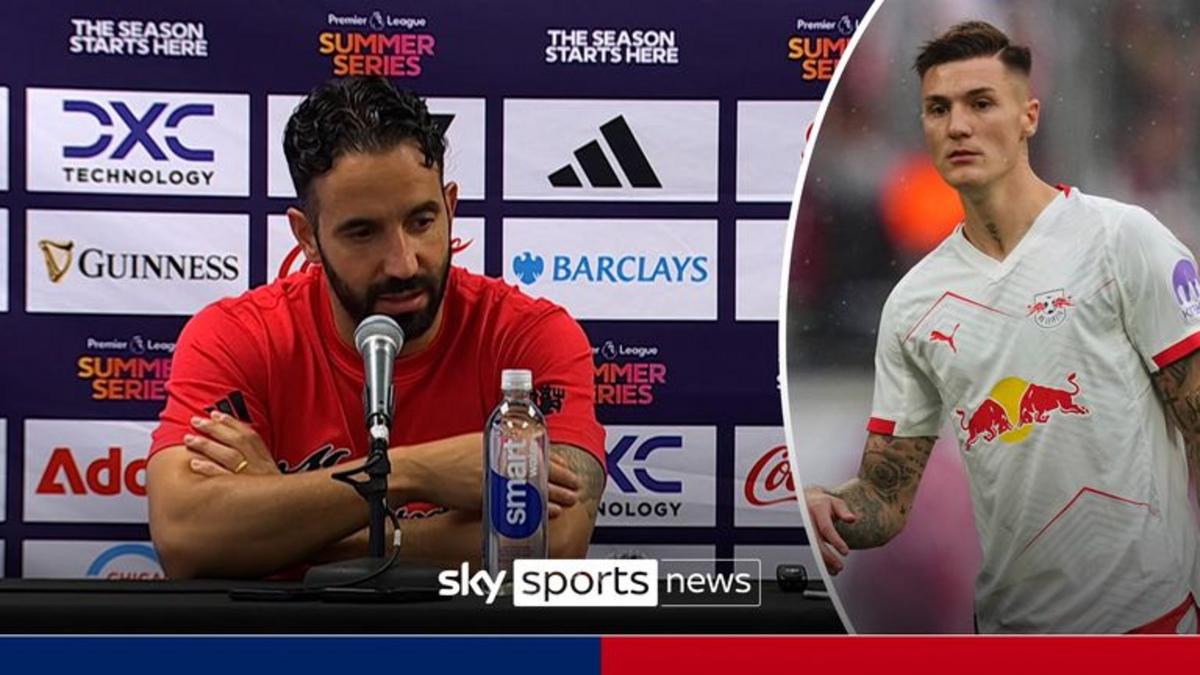 Huấn luyện viên Manchester United Ruben Amorim thảo luận về sự quan tâm đến Benjamin Sesko và tương lai của Rasmus Hojlund